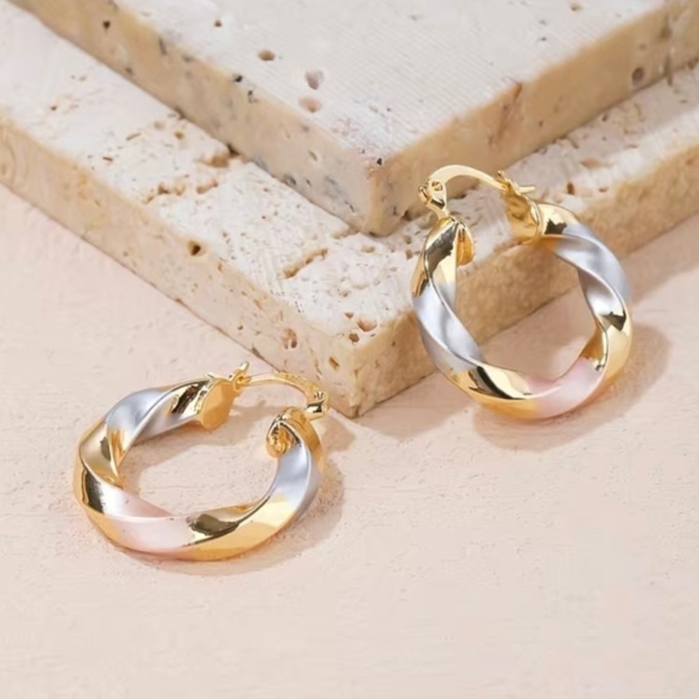Twisted Hoop Earrings NWT